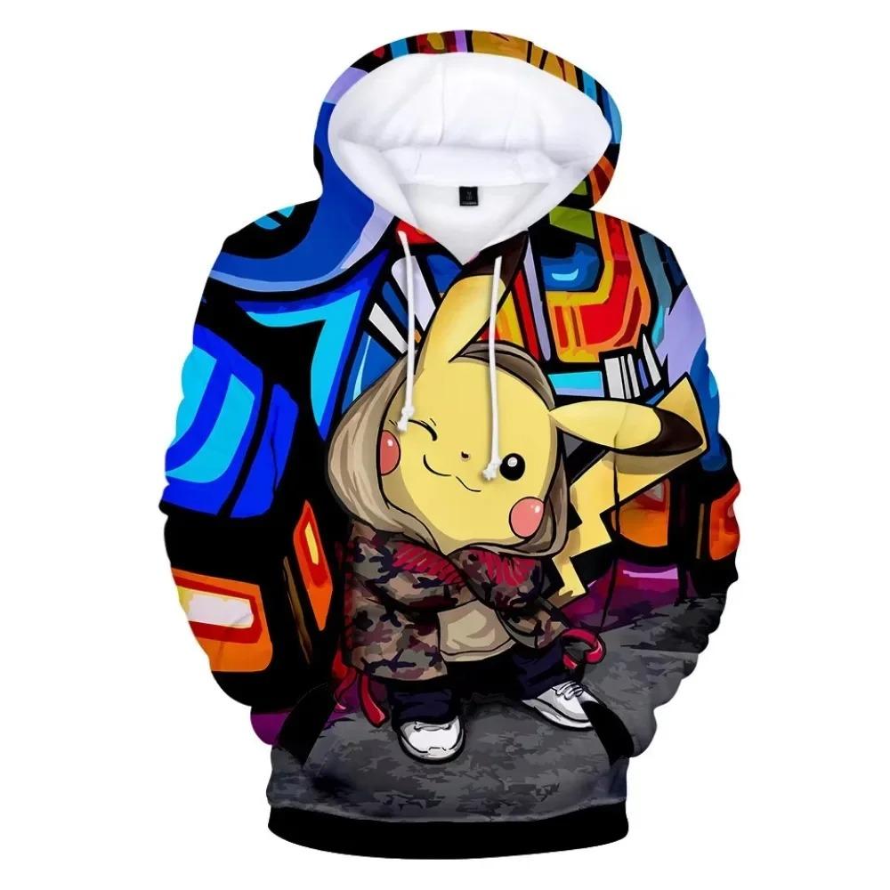 2025 Fashion New Cartoon Anime Pocket Monsters Pikachu Children's Sports Shirt 3D Digital Printing Fashion Leisure Birthday Gift