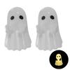 Light-Up Ghost Figurine Halloween Middle Finger Ghost Decoration Lighted Flip-off Ghost Ornament for Party Mantel Shelf Tabletop