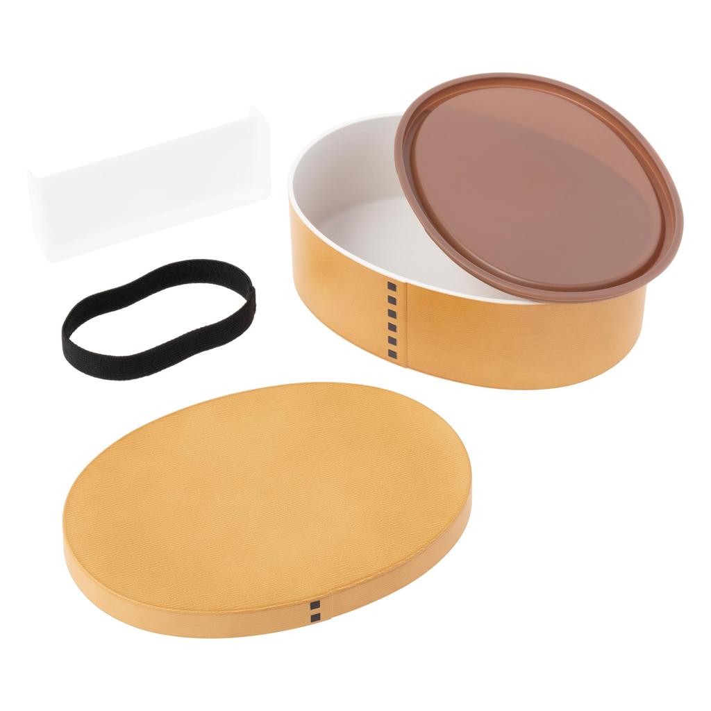 Yamanaka Lacquerware Bento 1 Wappa Oval Microwave and Dishwasher Natural Made in Box, Tier, Large, 800ml, Style, Shape, Safe, Wood, Japan, M18180-7