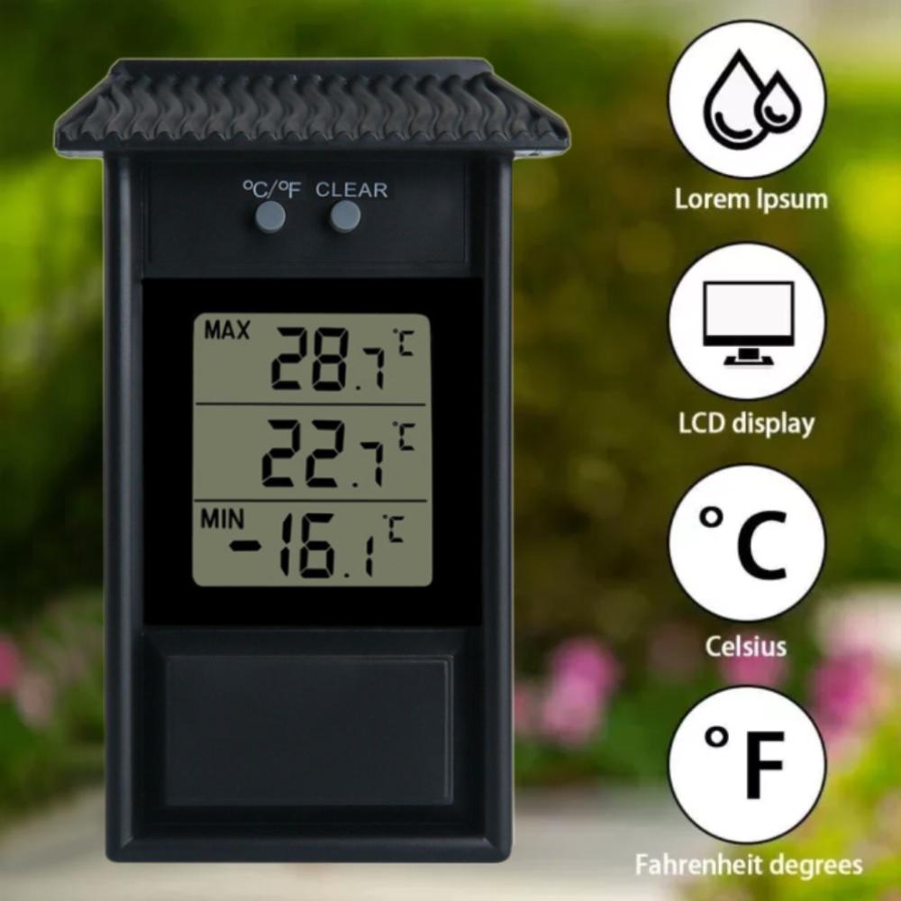 LCD Screen Outdoor Electronic Thermometer Waterproof Temperature Meter