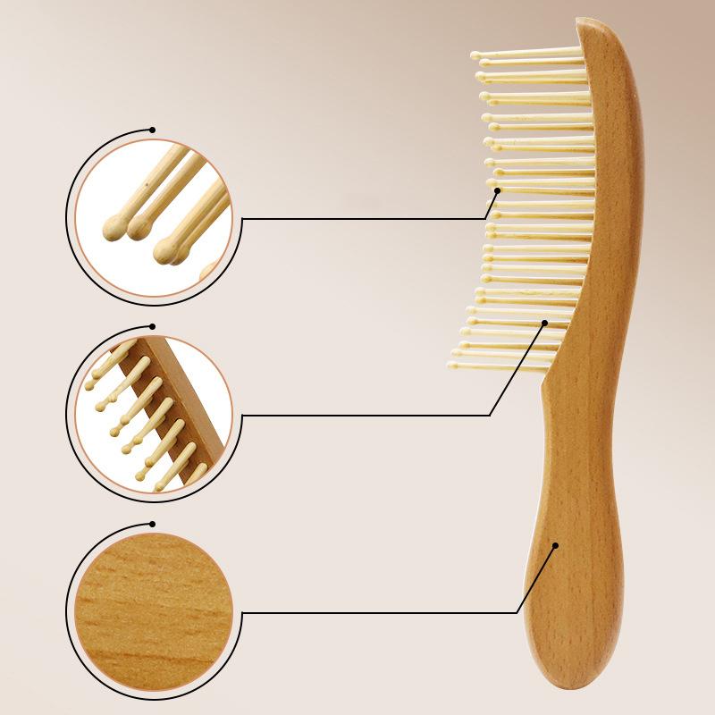 Anti Static Wide Tooth Hair Comb Wood Comb For Hair Styling Detangling Hair Brush Women Head Scalp Meridian Massage Brush