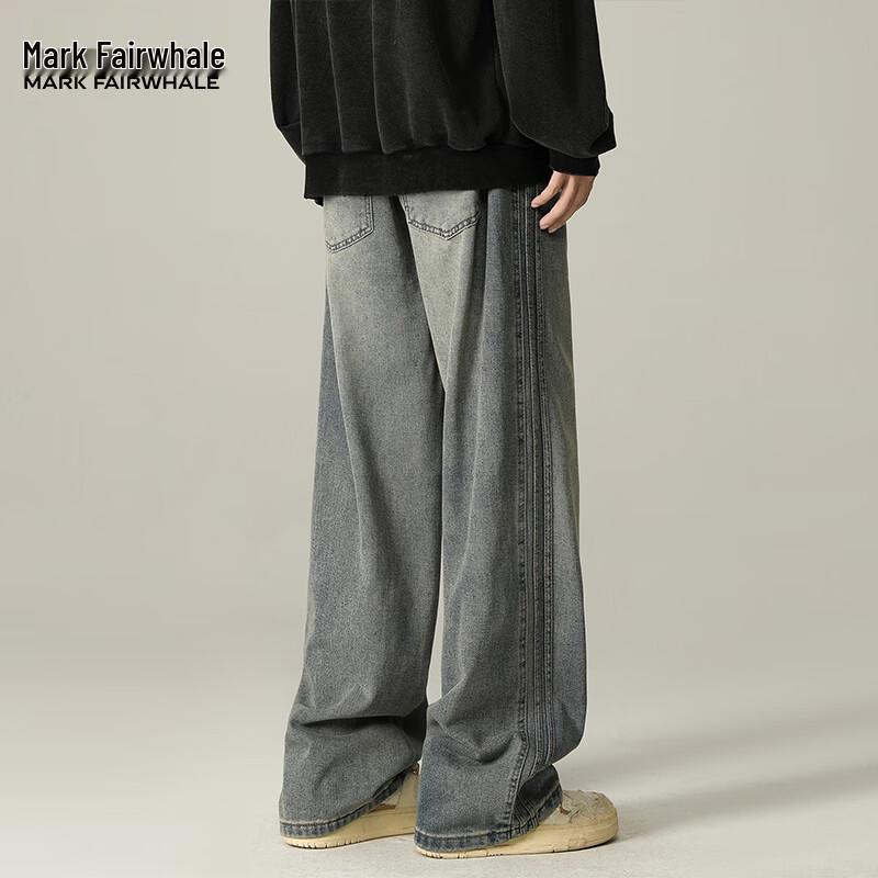 Mark Fairwhale Men's 2025 American High Street Washed Loose Straight Jeans