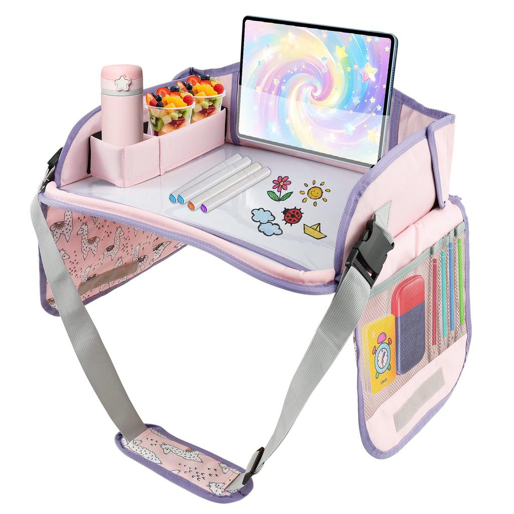 Mesa Bandeja para Coche para Niños Asiento de Coche Bandeja de Viaje Portátil Pizarra de Dibujo Paleta de Juegos Asiento de Coche Bandejas de Regazo Desmontables Bandejas de Mesa para Asiento de Coche para Niños en el Coche