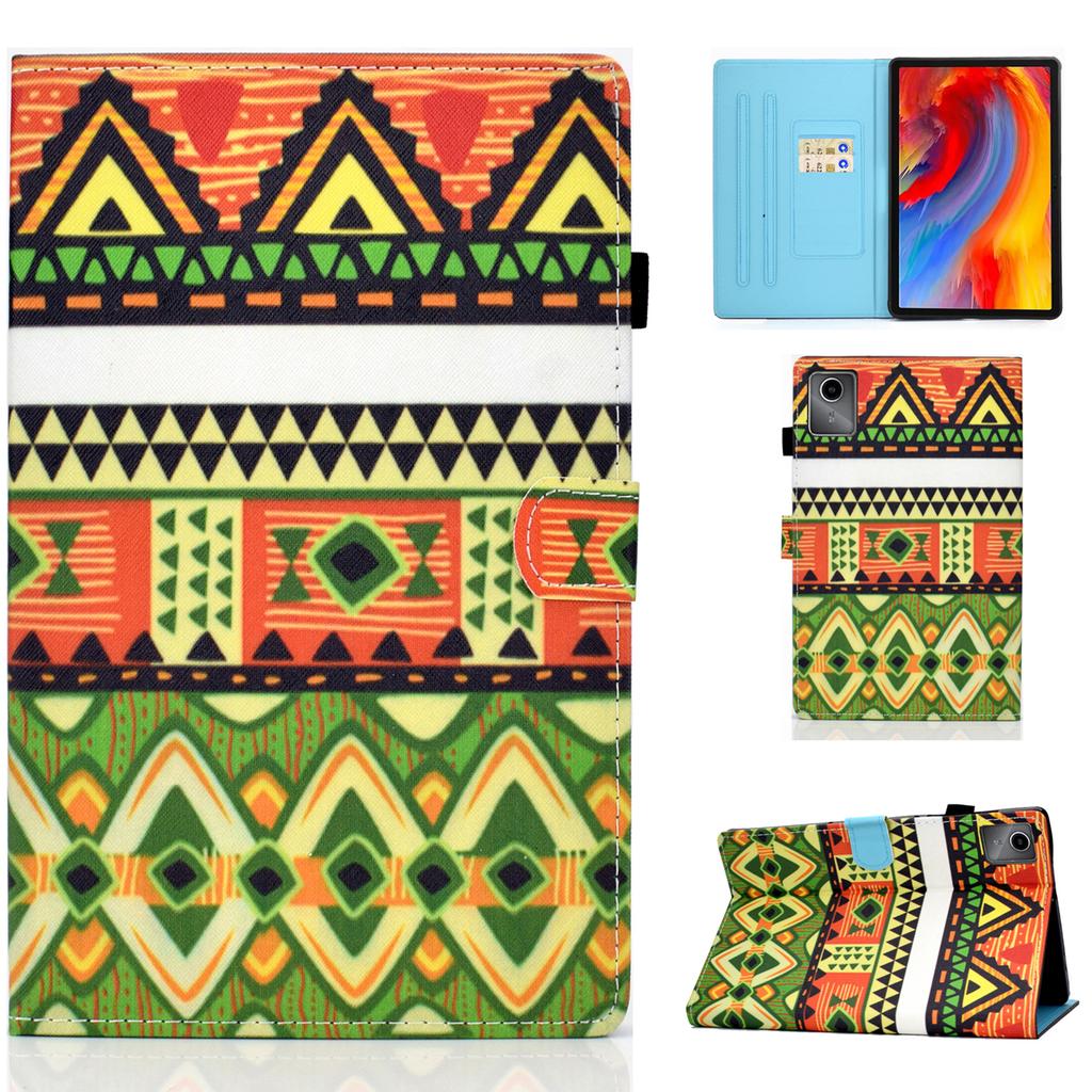 For Lenovo Tab M11/Xiaoxin Pad 11 2024 Leather Case Pattern Printing Tablet Cover with Card Slots