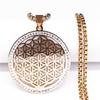 Yoga Flower of Life Stainless Steel Necklace for Women Men Gold Color Aesthetic Seed of Life Sacred Geometry Chain Jewelry N4834