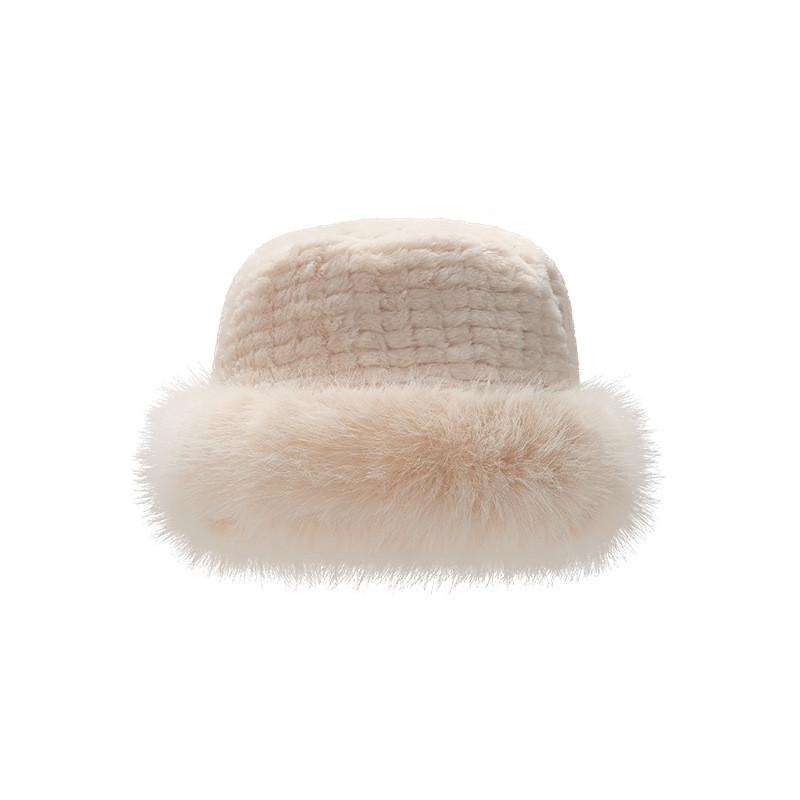Fisherman Hat Plush Winter Warm Bucket Hats Ear Protection Outdoor Gift Cap