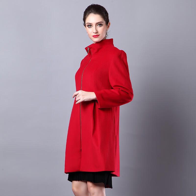 Anlom Women's Thickened Wool Blend Mid-Length Coat