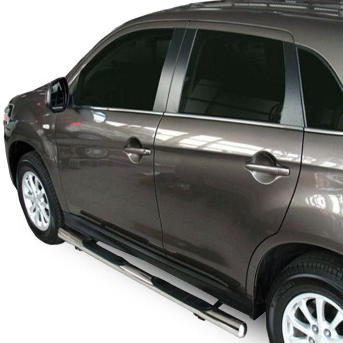 Tubes Marche-Pieds - J&amp;J Automotive - Compatible Mitsubishi ASX 2010 - 2 pièces - Noir - Voiture