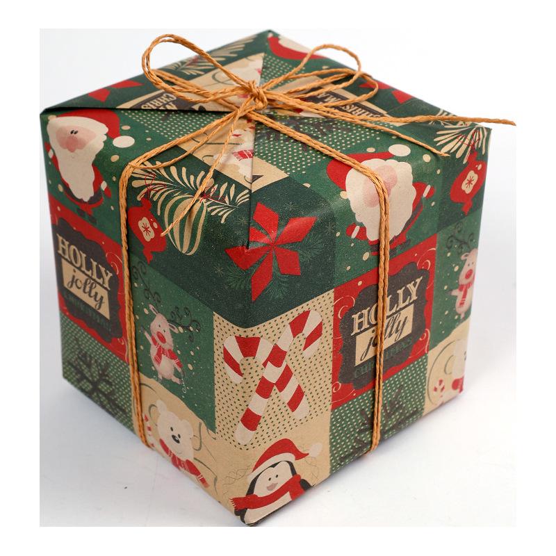 1Pcs Festive Kraft Paper With Snowflake Tree And Patterns Ornament Ideal For Holiday Gift Wrapping Christmas Wrapping Paper Roll