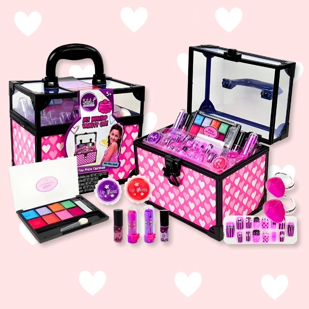 Cosmetics Case, Nail Makeup Set for Children and Girls, Large