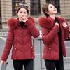 Damen Kurze Kapuzen-Winddichte Dicke Warme Winterjacke mit Großem Fellkragen