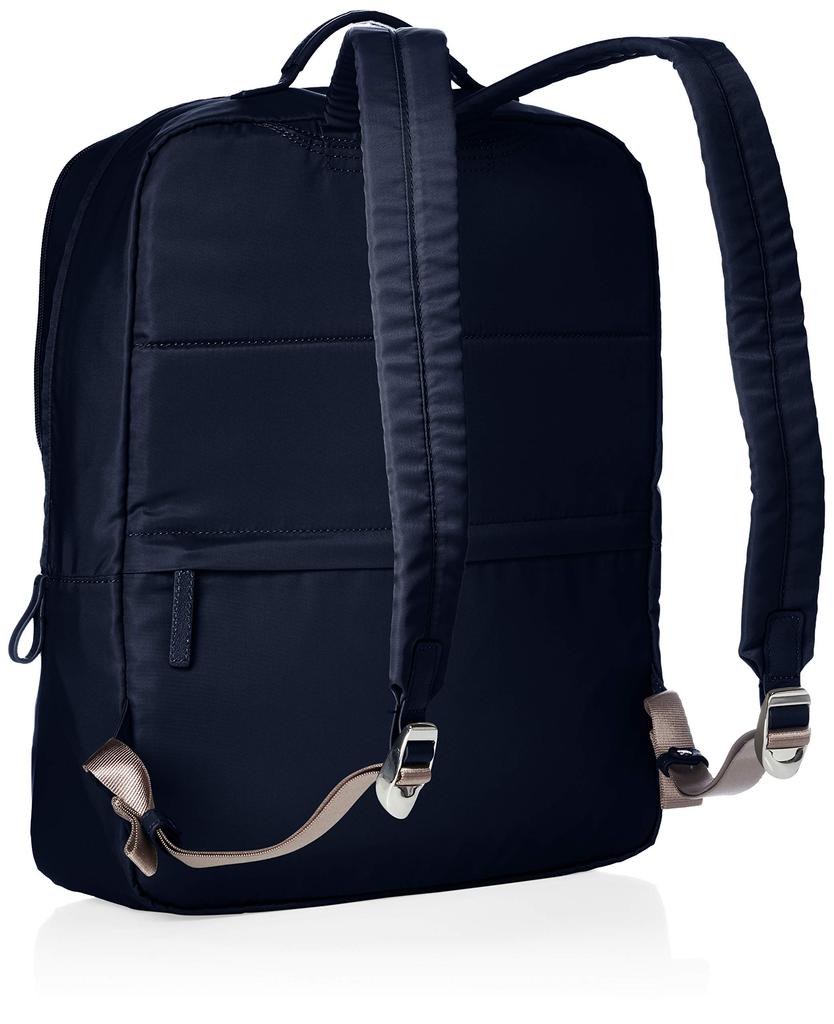 Nylon X Leather Square Backpack Dark Navy [Isaac] Y91-05-03