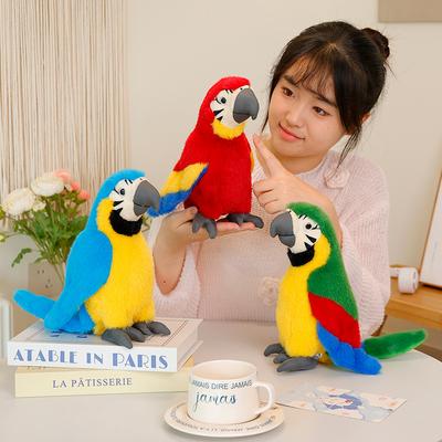 24cm Cute Lifelike Rio Macaw Parrot Plush Stuffed Animal Toy Soft Simulated Kawaii Parrot Dolls For Birthday Gift