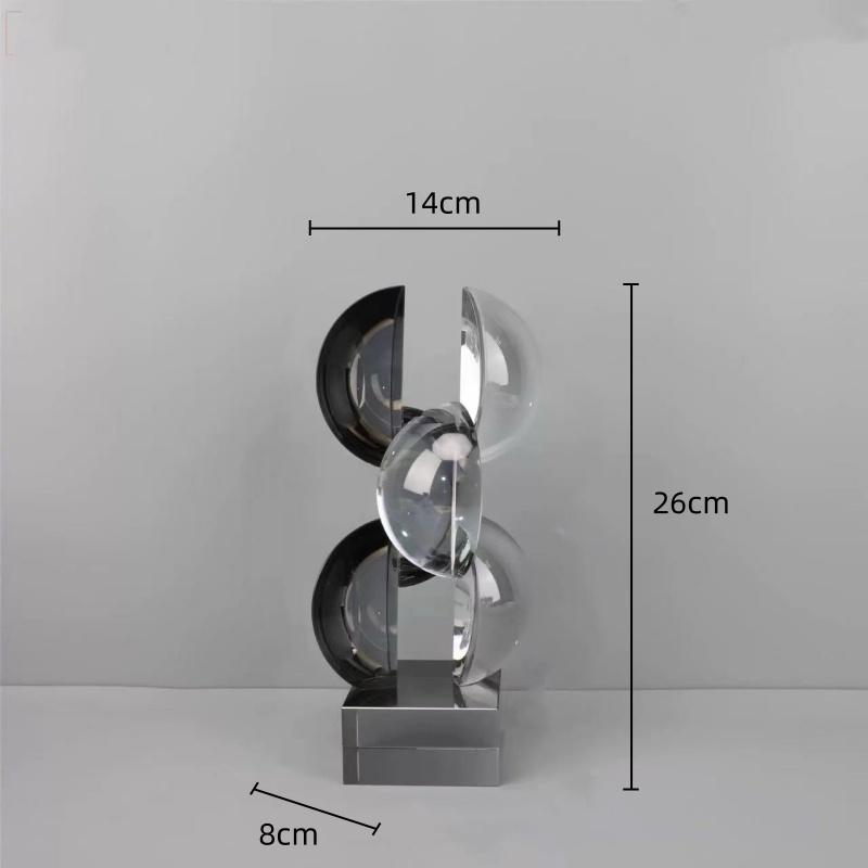 Glas Ambacht Geometrische Halve Cirkel Kristal Beeldje Heldere Kristallen Bol Glas Decoratieve Beeldjes Woondecoratie Accessoires