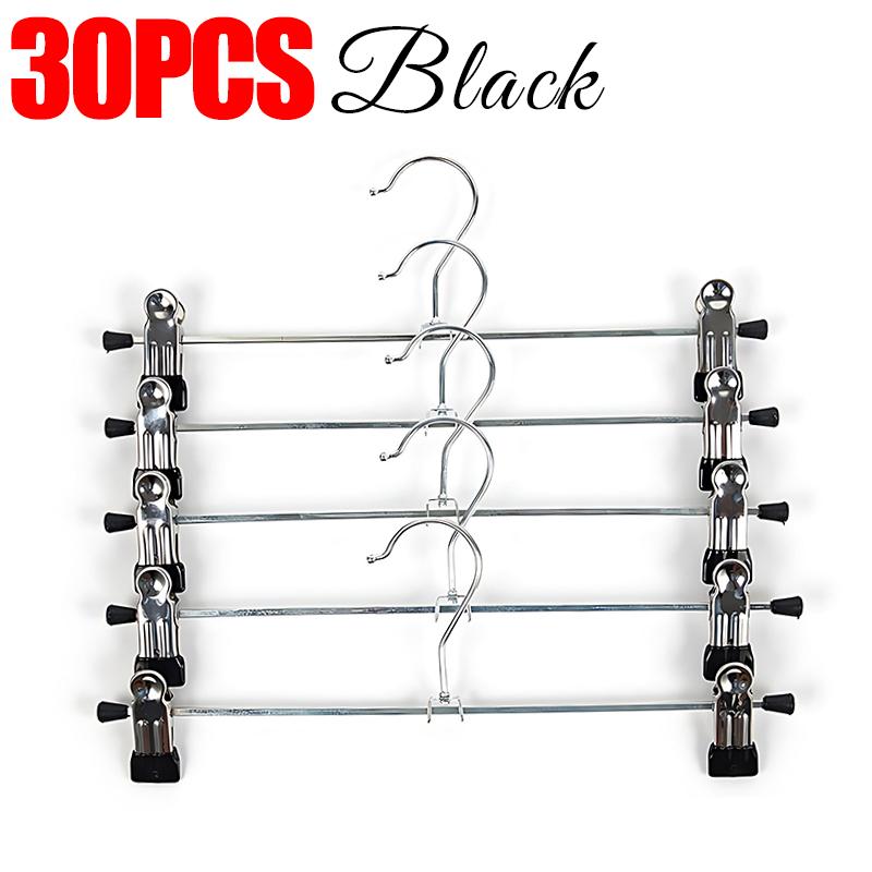 5-30PCS Metal Pant Hangers Multi-purpose Adjustable Non-Slip Trousers Clip Clothes Organizer Household Closets Storage Props ZYF
