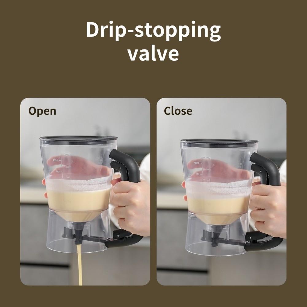 Multi-Purpose 1L Capacity Batter Dispenser with Handle Measuring Cup Batter Funnel Cup Graduated Baking Tools Dessert Making