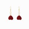 Korean-Inspired Red Heart Earrings: Cute, Fresh, and Versatile Niche Design with Ear Hooks and Studs