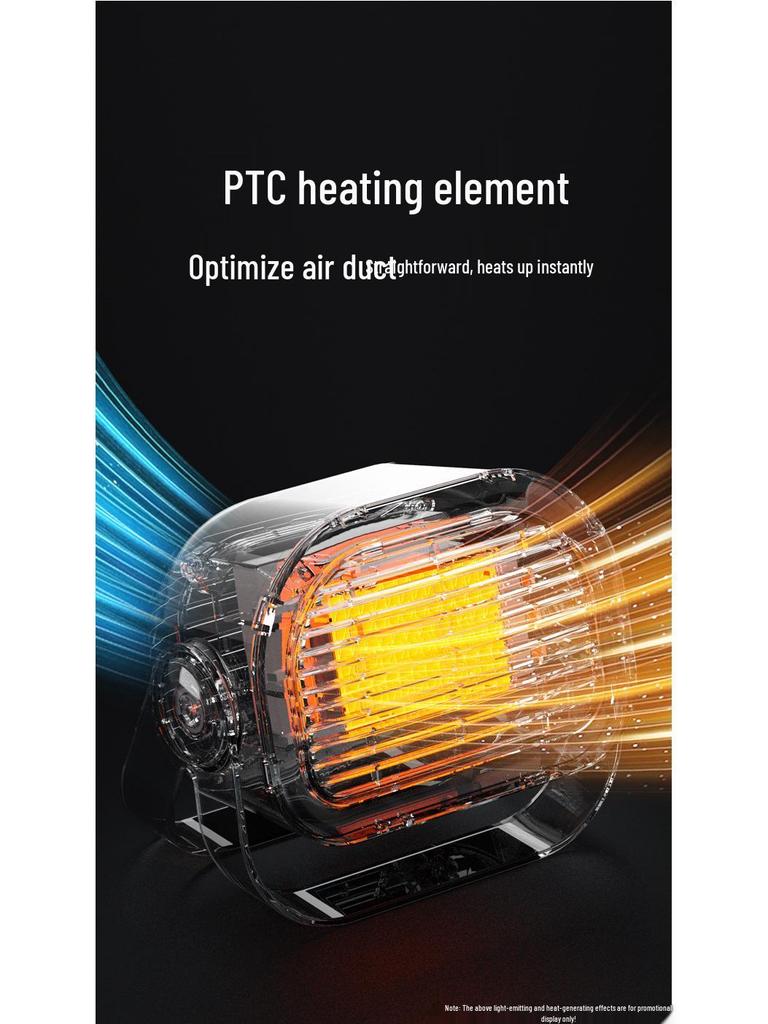 Kompakter energiesparender Schreibtischventilator & Elektroheizer