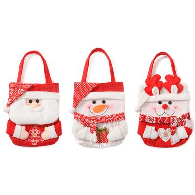 3pcs Holiday Candy Bags with Handles Cute Cloth Goodie Bag for Kids Party Holiday Supplies