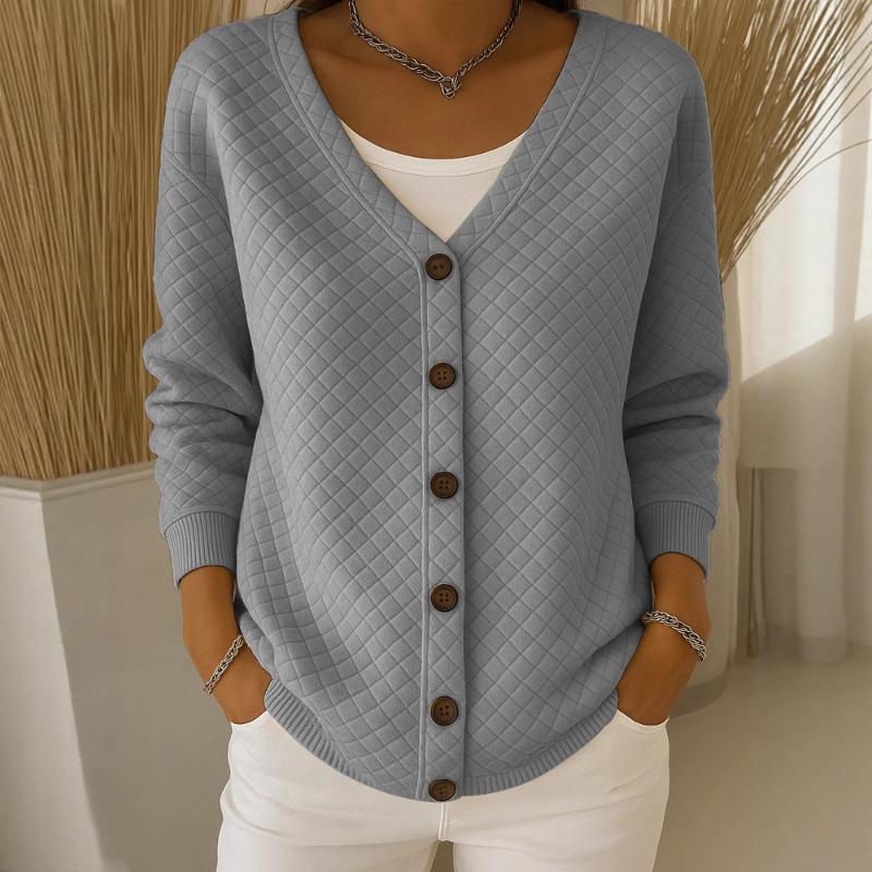 Autumn Winter New Women's Casual Loose Fashion Plaid Long Sleeve Knit Cardigan Hoodie Jacket