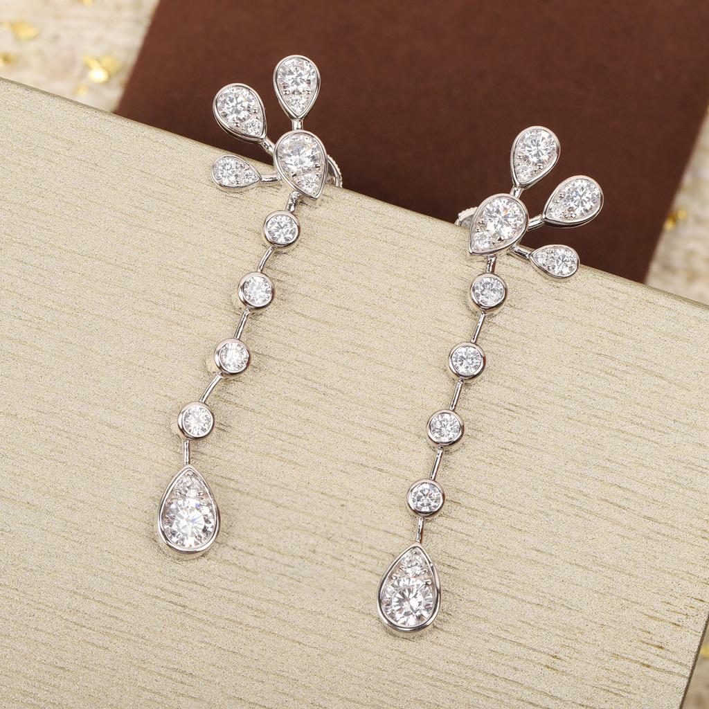 Hot Brand Vintage Earrings for Women Luxury Jewelry Fashion Pure 925 Silver Designer Eardrop Diamond  Lady Stud Earrings