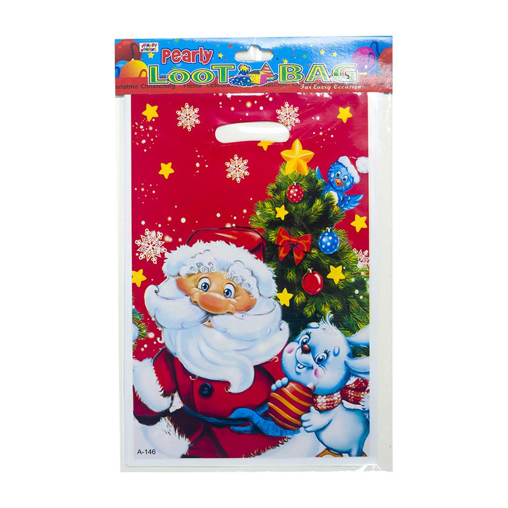 

10Pcs Disposable Christmas Tote Bag for Gift Candy Biscuit Storage Packing Old rabbit#0