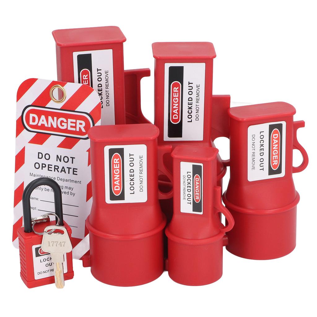 5PCS Socket Lockout Device Industrial Waterproof Energy Isolation Security Tagout Lock for Pin and