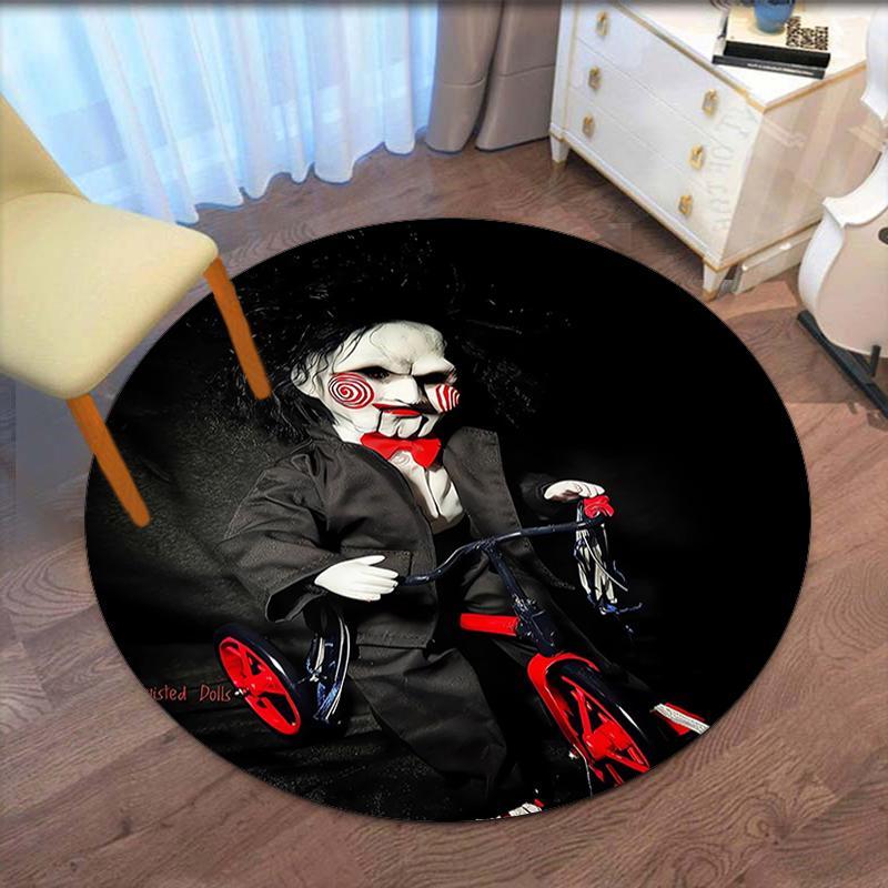 Halloween horror Printed Round Rug Carpet Chair Rug Area Rug Entryway Doormats,for Office Chair Living Room Bedroom Kitchen Room.