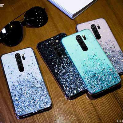 For Redmi 6A 7A 8A 9A 9C Note 4 5 6 7 8 9 Pro 4X 8T 9S Poco M3 X3 NFC Glitter Soft Crystal Case Xiaomi Mi A1 A2 A3 9T 10T 10 Lite Bling Sky Cover