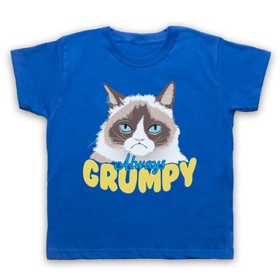 Grumpy Cat Always Grumpy Funny Cute Cool Famous Comedy Kids Childs T-Shirt