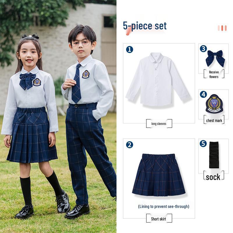 Children's Uniform Set: Primary School & Kindergarten, Four Seasons, Boys & Girls, Three-Piece