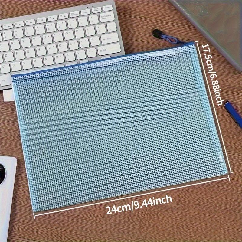 5-Pack Waterproof Mesh Zipper Bags, PVC Document Folders, Multi-Purpose Travel Organizers for School Supplies, Office Equipment, and Home Storage