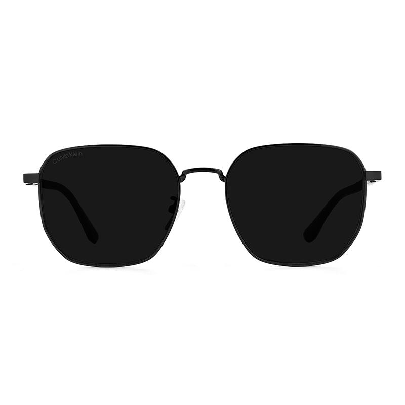 Calvin Klein Personality Mirror Leg Letter Logo Driving Travel Sun Protection UV Protection Sunglasses Metal Irregular Shape Sunglasses CK25122SLBK