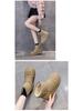 Women's Mid-Calf Thick-Soled Beige Snow Boots - Non-Slip, Cold-Proof, Warm, Plus Velvet.