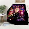 1Pc Mira, HUNTR/X Print Flannel Blanket, Comfortable for All Seasons, Home Decor, Warmth and Comfort, Perfect for Christmas Gifts821094