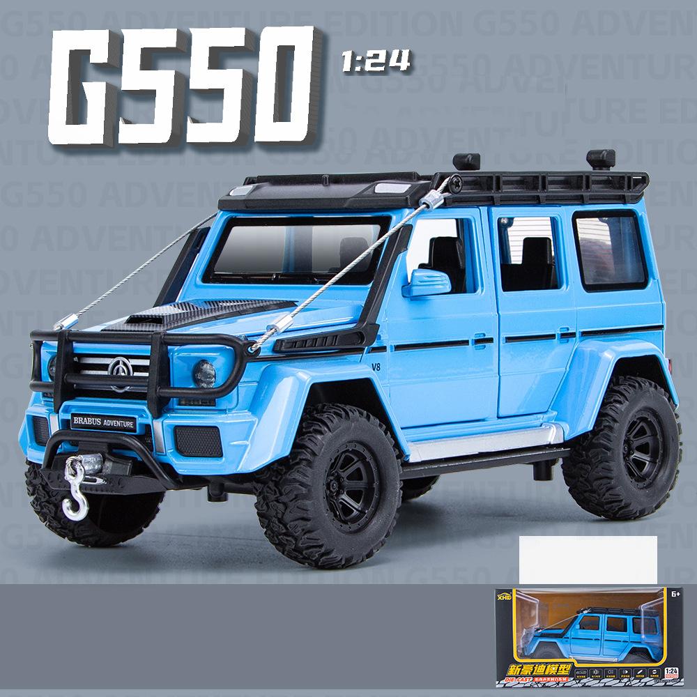 Model de mașină Benz G550 la scară 1/24 de jucărie, mașină de jucărie cu tragere înapoi cu sunet și lumină pentru copii, copii mici, băieți, fete, colecție de cadouri