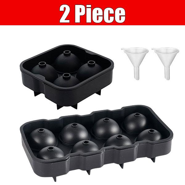 Large Sphere Ice Cube Molds 4/8 Grid Whiskey  Mold Leak-free Round  Cube Mold Easy Fill & Release  Ball Maker Tools
