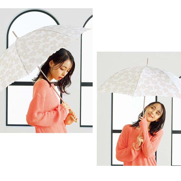 Flower Off Long For Sunny or Rainy Floral For Commuting to Work or School Wpc. Umbrella, Lace, Umbrella, 58cm, Women's, Days, Large, Pattern, Natural,