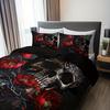 Fashion Gothic Skull Floral Duvet Cover Set Soft Breathable Hd Printing Bedding Set For Home Dorm Decor