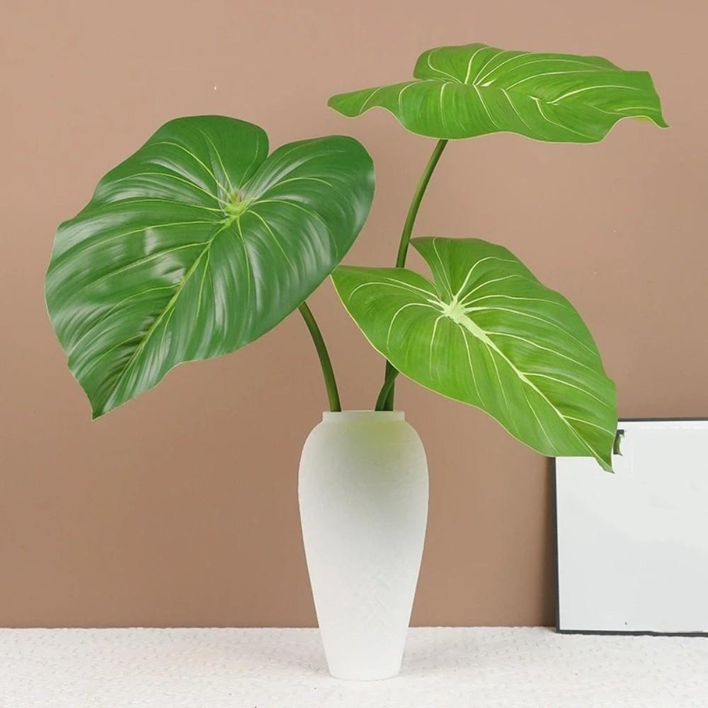 Green Plants Crane King Fern Leaf Lifelike Artificial Arrowroot Leaf  Floral Arrangement