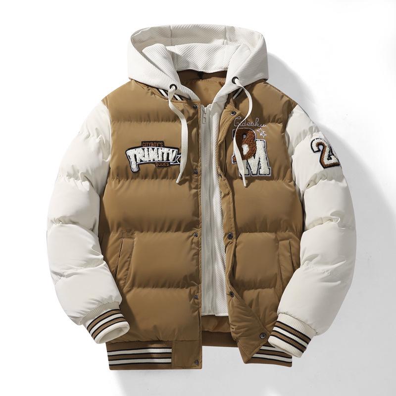 Men's Thickened Detachable Two-Piece Winter Cotton Jacket - Casual, Warm & Loose Couple Style