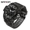 SANDA 6126 Digital Clock Dual Display Men Watches Waterproof Sports Watch Military Man Alarm Stopwatch Quartz Wristwatch Male