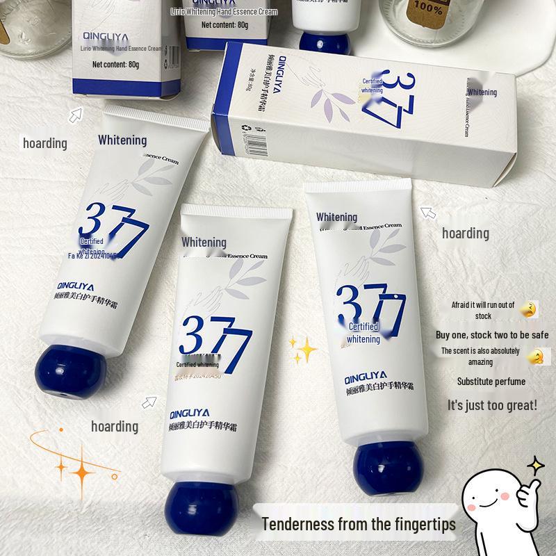 Qingliya 377 Feuchtigkeitsspendende Aufhellende Handcreme für Herbst & Winter Anti-Rissigkeits-Pflege