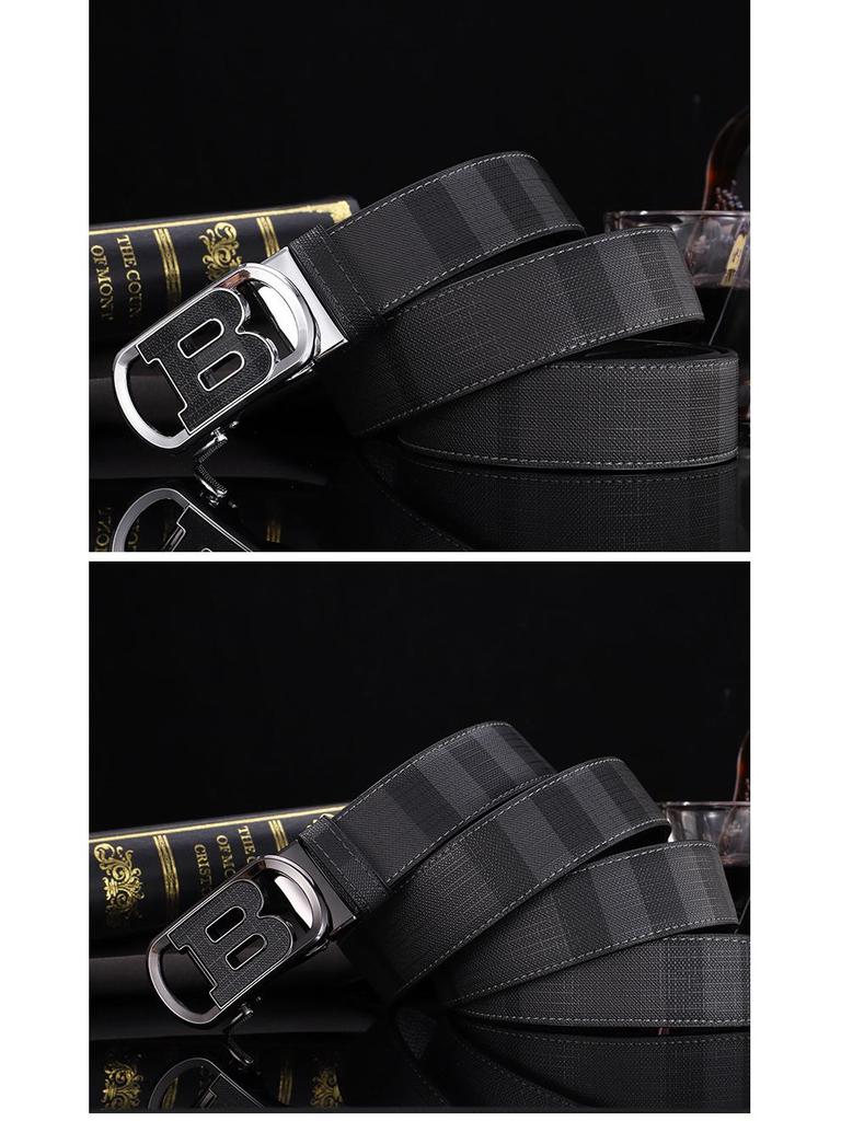 B Brand Men's Automatic Embossed Leather Belt - Versatile Business Style