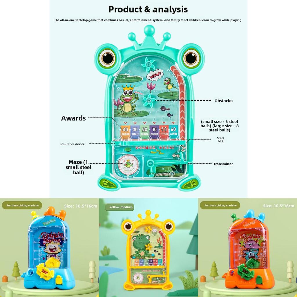 Plastic Frog Pinball Machine Toy For Kids Educational Desk Game Interactive Fun
