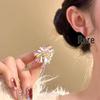 Silver Needle Diamond-Encrusted Color Enamel Firework Earrings: Elegant High-End Studs for Women