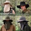 Summer Minimally Embroidered Sun Shading Fisherman Hat With Mask Detachable