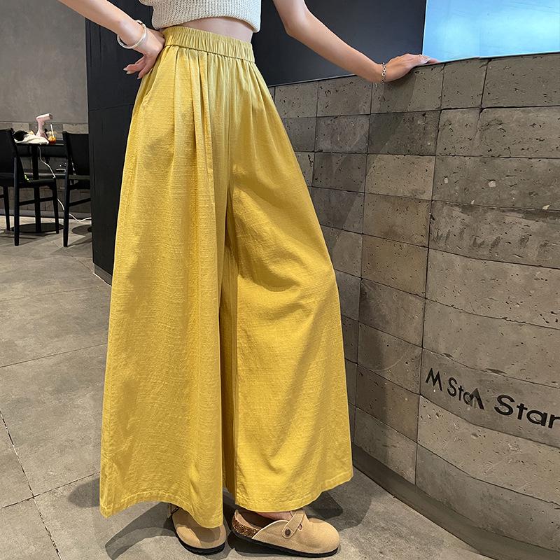 Women's High-Waisted Wide-Leg Linen Pants - Summer 2026 Casual Slim-Fit Loose Style