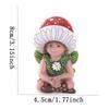 Mushroom Gnome Elf Ornaments Waterproof Desktop Mushroom Elf Sculpture Miniature Fairy Figurine for Bedroom Backyard Balcony