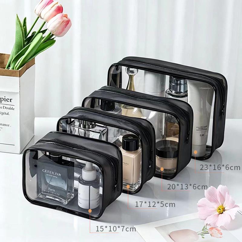 Large Capacity Transparent Waterproof PVC Cosmetic and Toiletry Travel Bag with Portable Zipper